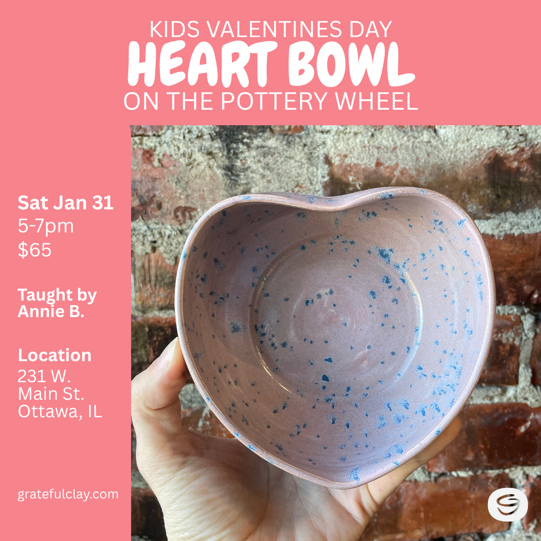 Kids Valentines Day Heart Bowl on the Pottery Wheel | Sat Jan 31st 5pm-7pm