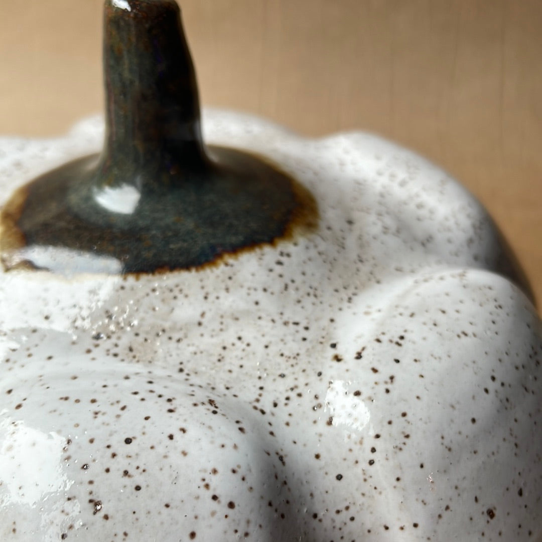 Large Speckled Stoneware Pumpkin #2