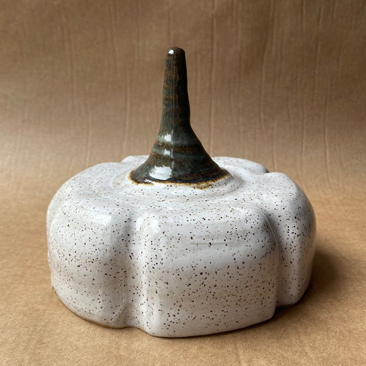 Large Speckled Stoneware Pumpkin #1