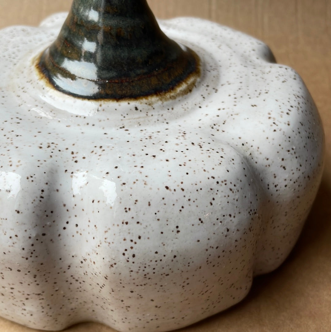 Large Speckled Stoneware Pumpkin #1